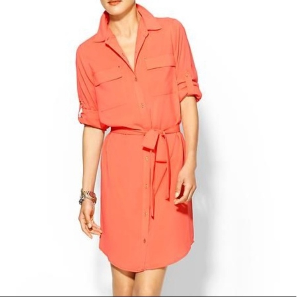 🍑🍑🍑 Calvin Klein Shirt Dress Coral